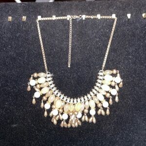 Vintage Brasstone Beaded Necklace